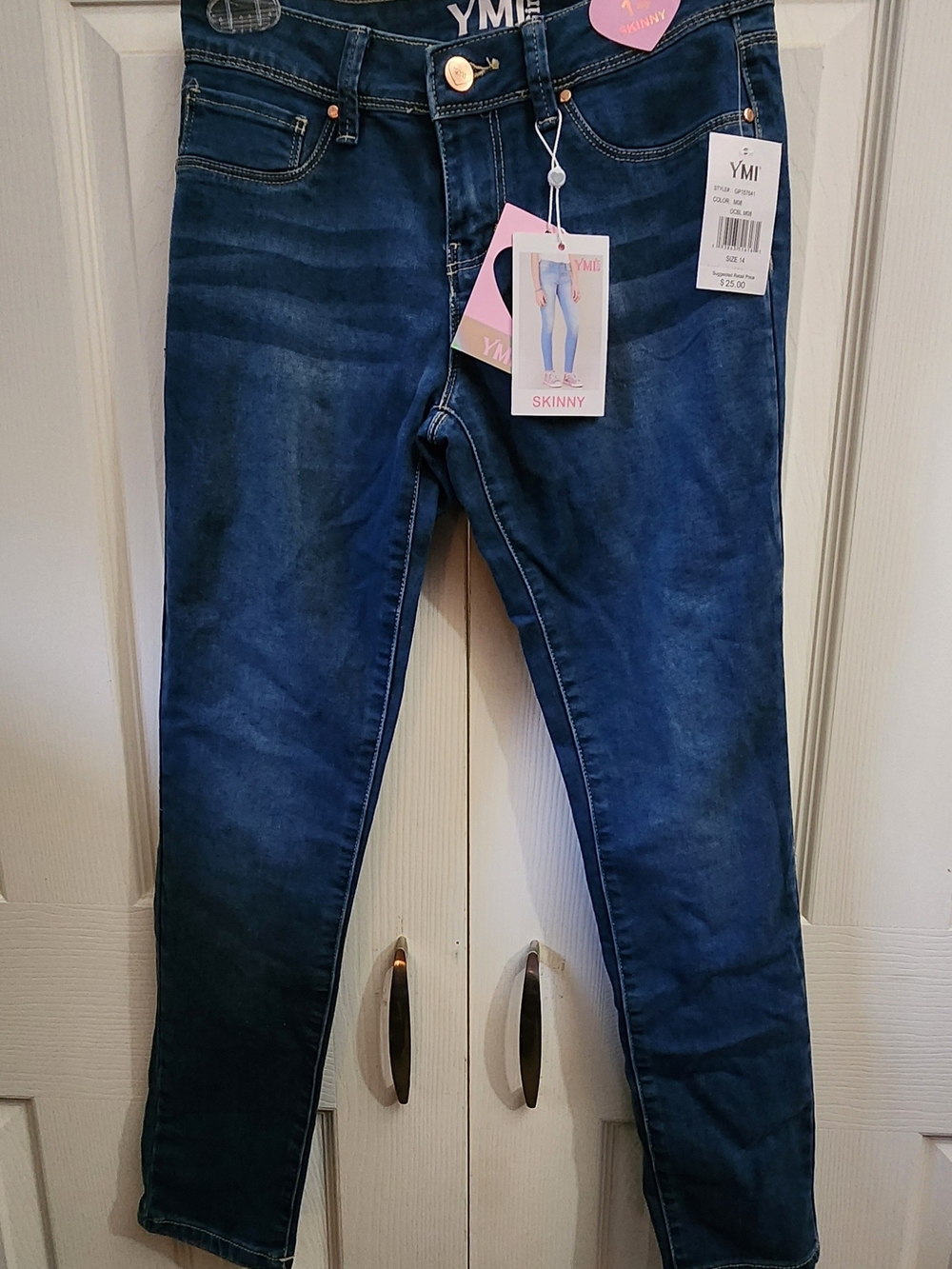 NWT YMI Dark Blue Skinny Girls Jeans size 14